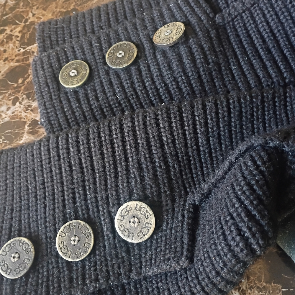 UGG Black Knit Suede Booties - Picture 6 of 8